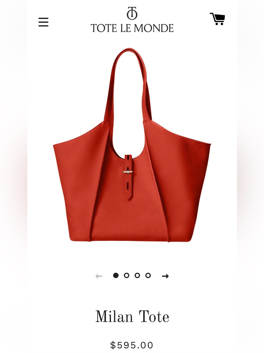 TOTE LE MONDE Milan Tote - Tomato Red